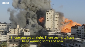 BBC-Video über die Zerstörung eines Hochhauses in Gaza City