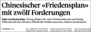 Der chinesische «Friedensplan» für die Ukraine im Wortlaut