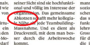 Einfach mal «gemeinsam abkotzen»