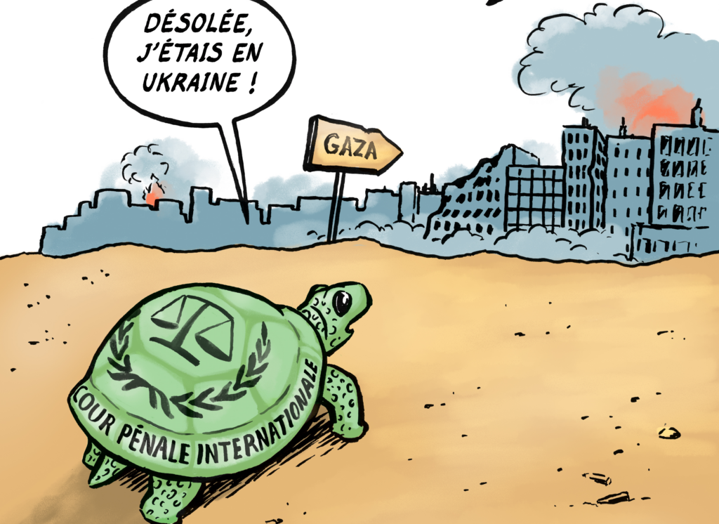 Cartoon Bénédicte in 24heures Gaza Beitragsbild