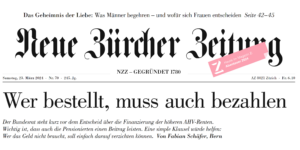 So will die NZZ die 13. AHV-Rente finanzieren