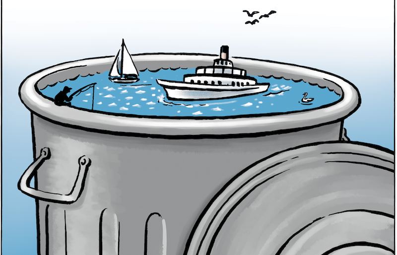 Cartoon Bénédicte Lac Léman Abfall Aufmacherbild