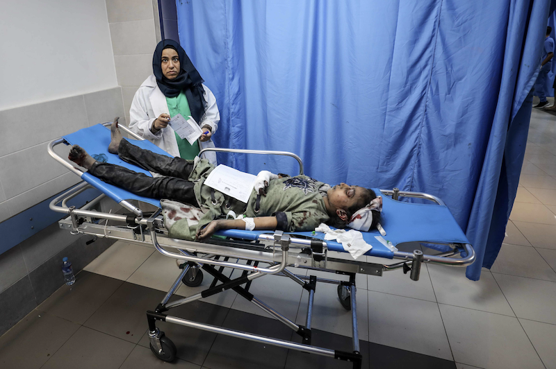 Verletzter Mann in Gaza