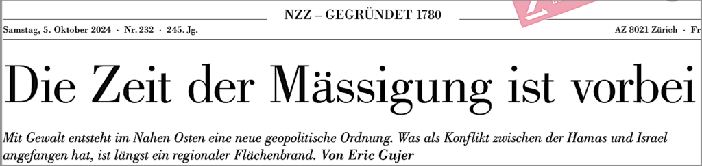 NZZ-Frontseite 5.10.2024