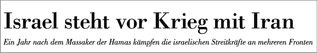 NZZ-Frontseite 7.10.2024