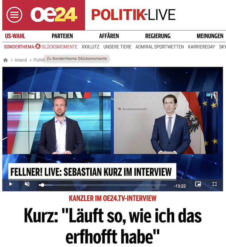 oe24.at Sebastian Kurz Interview Fellner Live